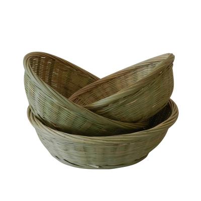 China Sustainable Bamboo Oval Fruit Baskets Bread Baskets, Fries and Condiments Baskets Candy Serving Bowls for sale