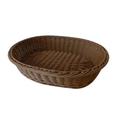 China Viable Oval Resin Serving Basket Resin Wicker Bread Bread Basket Display Wicker Supermarket Showcase for sale