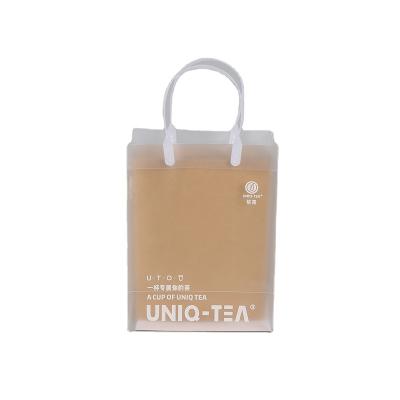 China Recyclable Custom Printed Frosted Transparent PVC Bag PVC Shopping Bag for sale