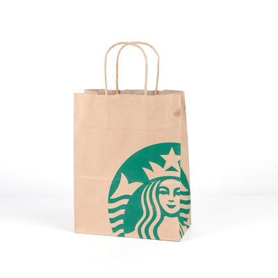 China Recycled Materials Wholesale Custom Print Recycle Grocery Restaurant Kraft Paper Packaging Bag For Food China for sale