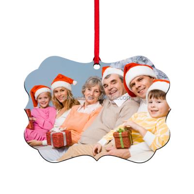 China Custom Double Sides Pirnitng Sublimation Blank MDF Christmas Tree Decoration Ornament for sale