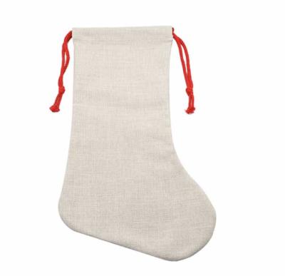 China Christamas Home Decoration Canvas Sublimation Christmas Hanging Decoration Stocking Socks for sale