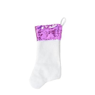 China Promotion Christmas Gift Canvas Sublimation Christmas Decoration Hanging Stocking for sale