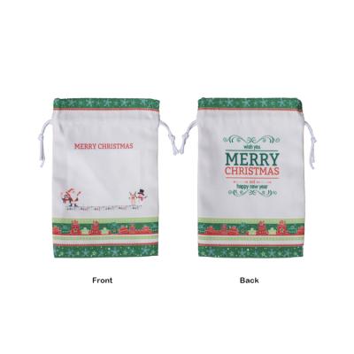 China Canvas Christmas Decoration Supplies Custom Santa Gift Bag Sublimation Blank Christmas Gift Bag for sale