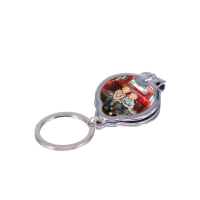 China Promotion Gift Sublimation Nail Clippers Sublimation Mute Key Key Chain Chain With Corkscrew for sale