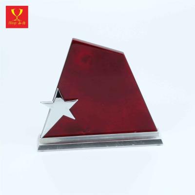 China Europe Hitop Price Support Cheap Sample Geometry Piano Cladding Wooden Irregular Award with Metal Star for sale