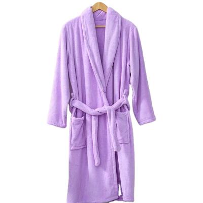 China Child-Proof Wholesale Winter home robe fluffy shower sleepwear coral fleece luxury bathrobe for sale