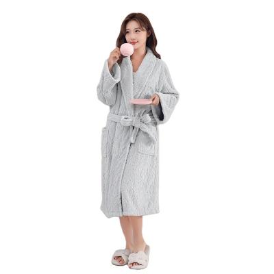 China Child-Proof Wholesale winter Coral velvet bathrobe soft large thickened bathrobe Home luxury Hotel flannel adult bathrobe for sale