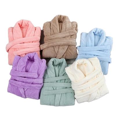 China Child-Proof Custom Multisize Jacquard Flannel Bathrobes For Man Or Women Hilton Hotel Shower Spa 100% Polyester Coral Fleece Bathrobe for sale