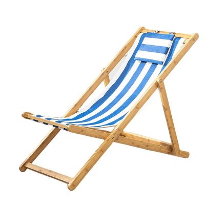 China Contemporary Custom Portable Adjustable Beach Chair Solid Wood Camping Chair Oxford Canvas Foldable Chair for sale