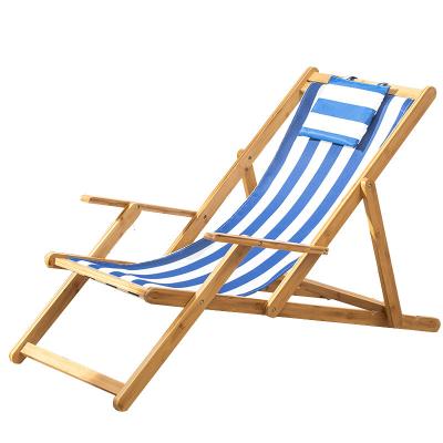 China Eco-friendly Wholesale Traditional Summer Chair Portable Fishing Outdoor Garden or Beach Canvas Folding Bamboo Beach Chair for sale