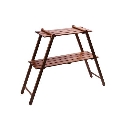 China Eco - Friendly Camping Table Rack Outdoor Wooden Portable Barbecue Tool Racks Large Shelving for sale