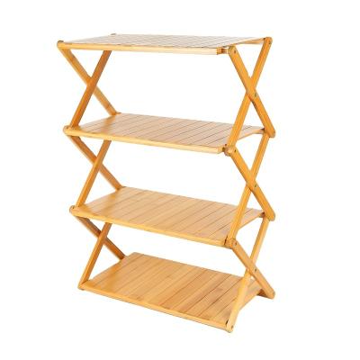 China Mate High Quality Wood Table 4 Outlet Shelf Storage Organizer Eco-Friendly Shelv Wooden Shelv Outing Camping Storage for sale