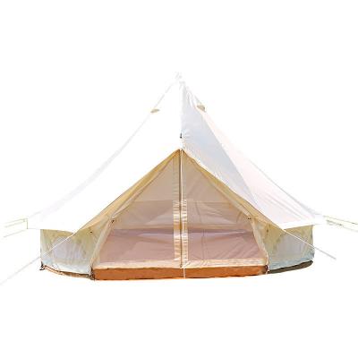 China Water Resistant Outdoor Luxurious Cotton Cabin Tent Glamping Cottage Camping Tents Family Canvas Cotton Tent for sale