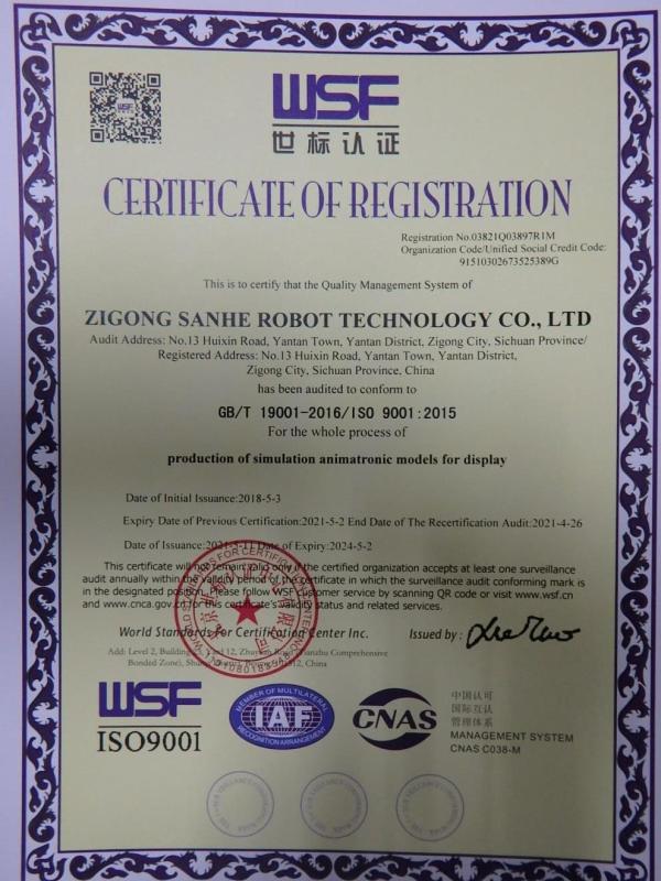 ISO9001 - Zigong Sanhe Robot Technology Co., Ltd.