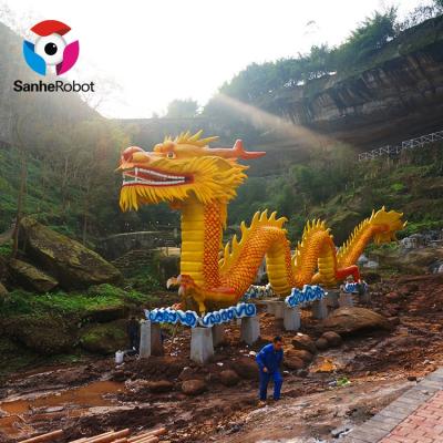 China Realistic Motion 28M Long Size Chinese Style Dragon Statue Animatronic for sale