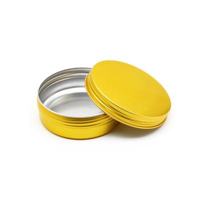 China Cosmetic-Bottle Cosmetic Free Sample Aluminum Candle Jar Gold Foil Tins Aluminum Tins For Cosmetic for sale