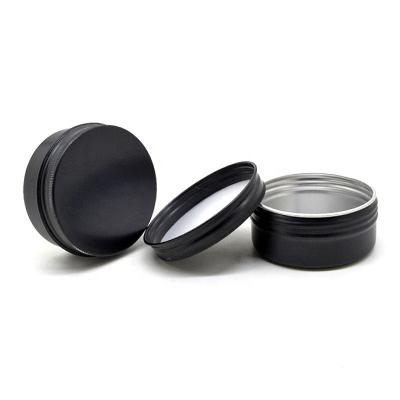 China Cosmetic Aluminum Jar - 50ml Tin Cosmetic High Quality Aluminum Jar Bottle For Cosmetic Black Aluminum Jar for sale