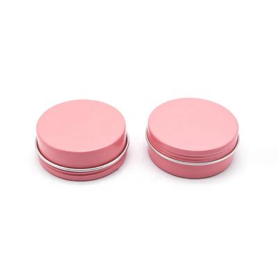 China Free Sample Cosmetic Pink Aluminum Jar Aluminum Tin 25ml Lip Scrub Aluminum Jar for sale