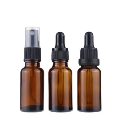 China 20ml Cosmetic Custom Cosmetic Glass Bottle With Amber Glass Dropper Essential Oil Dropper Bottle for sale