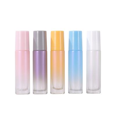 China Custom Cosmetic-Bottle Color 10ml Deodorant Roll On Glass Bottle Empty Brown Roll On Glass Bottle for sale