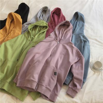 China Wholesale Anti-Wrinkle 7 Colors Pullover Shirt Women's Long Sleeve T-shirt Push-up Hoodies Simple Hooded Sweater Women for sale