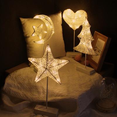 China Commercial Use Ramadan Star and Moon Battery Operated Indoor Decoration LED Motif Lights Christmas Birthday Wedding Home Decoration Night Lights for sale