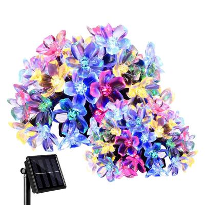 China Solar String Light Led Flower Solar Multicolor String Light PVC Decorative Lighting for Christmas Birthday Wedding, Fairy Lights 7m 50Leds for sale