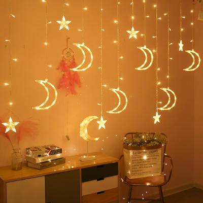 China LED Moon Star Curtain Lights LED Moon Star Curtain String Window Curtain Lighting Decoration String Lights for sale