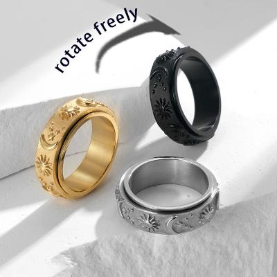 China FASHIONABLE Trending Jewelry Freely Rotate Fidget Ring Anxiety Ring Adjustable for Women for sale