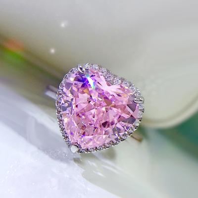 China TRENDY Ring from Ring High Quality 925 Sterling Silver Non Tarnish Finger Ring Luxury CZ heart for sale