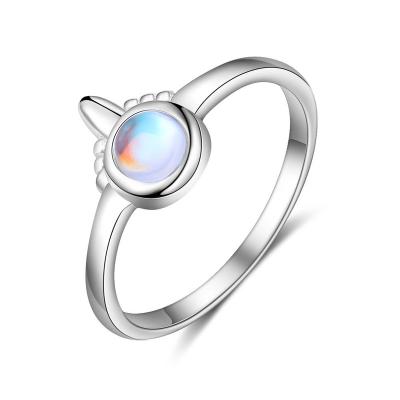 China Hot Selling FASHIONABLE 925 Sterling Silver Moonstone Ring for Women for sale