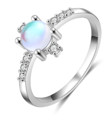 China FASHION ready to ship new arrive 925 Sterling Silver Moonstone Ring for sale