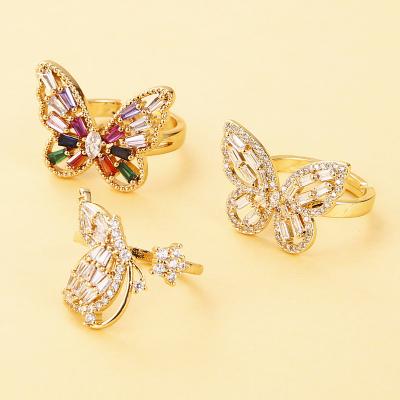 China Fashionable Ring Butterfly New Fashion Brass Jewelry Butterfly Ring for sale