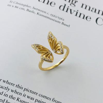 China New Fashion TRENDY Butterfly Rings 925 Sterling Silver Jewelry Butterfly Ring for Girl for sale