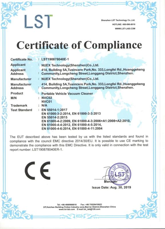 CE - Nuex Technology (Shenzhen) Co., Ltd.