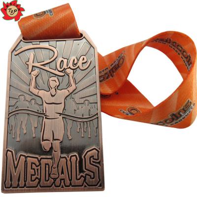 China Medal Europe Manufactures Wholesale Cheap Custom Design 3D Metal High Quality Zinc Alloy Gold Plated Sport Race Award Medal Ribbon for sale