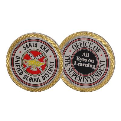 China Custom Europe Challenge Coins Santa Ana Unified School District Aluminum Alloy China Manufacturer for sale