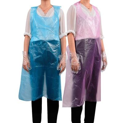 China Factory cleaning custom 13.5 micron thickness pe apron plastic disposable folding sleeveless apron for sale