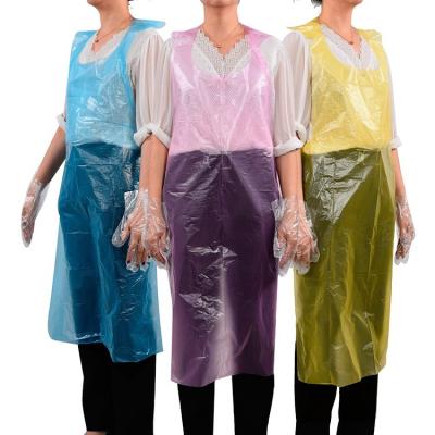 China Factory Supply Cleaning Quality 13.5 Micron Thickness HDPE Plastic Disposable Aprons For Painting Eco Friendly for sale