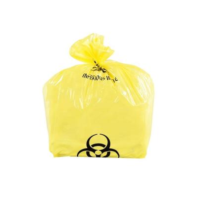 China High Quality Customized Disposable LDPE/HDPE Disposable Yellow Medical Waste Bags For Hospital Waste for sale