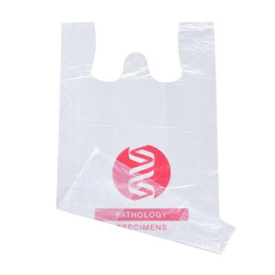 China Recyclable Customized Fruit Packaging Use White LDPE HDPE Wholesale Hand T-Shirt Bags Plastic Clear Bag For Shopping for sale