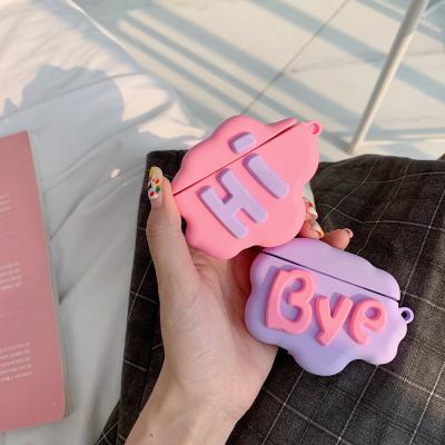 China For earphone for airpod cases 3d pro funny letter cute silicone, for airpod case custom kawaii for sale