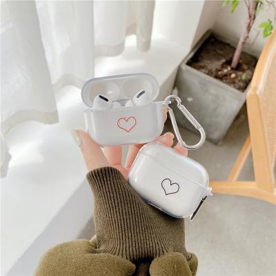 China For Airpod 2 Hard PC Love Heart Protective Earphone Snare, For Airpod GEN 2 Key Chain Case for sale