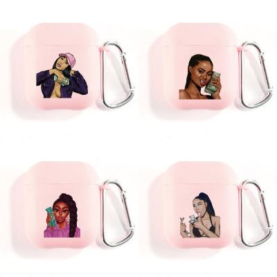 China Shockproof For Airpod Case Silicone Pink Luxury Cute Make Money Not Friends, For Airpod 2 Case Black Girl for sale