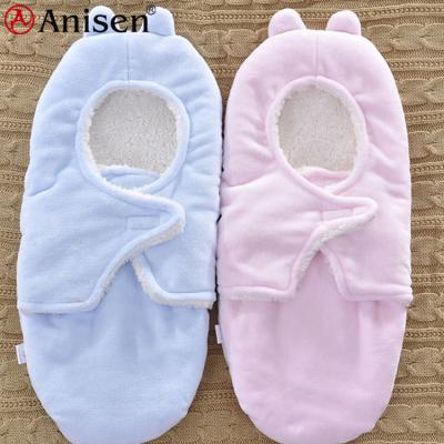 China Wholesale Super Soft Sherpa Fleece Newborn Wearable Anti-pilling Baby Wrap Covering for sale