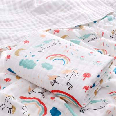 China New Style PORTABLE 6 Layers Newborn Baby Blanket Water Absorption Towel Set Cartoon Baby Blanket Soft 100% Cotton for sale