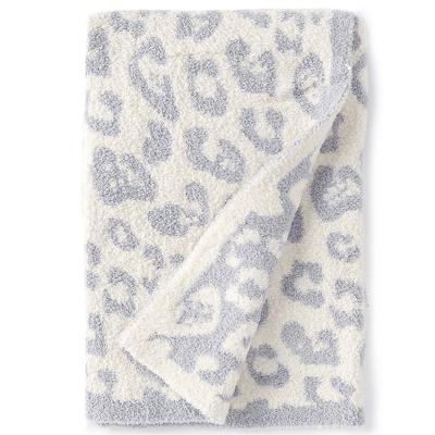 China Wholesale Softest Fleece Anti-pilling Blanket , Warm Sherpa Custom Knit Leopard Baby Wrap Blanket for sale