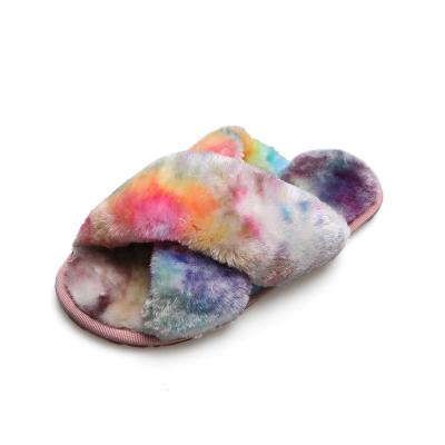 China Fashion Trend Women's Fur Home Designer Warm Fluffy Women Furry Slipper Bedroom Slippers for sale