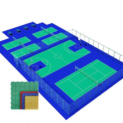 China Outdoor sports portable basketball court basketball court plastic tile 304.8MM*304.8MM*15MM for sale